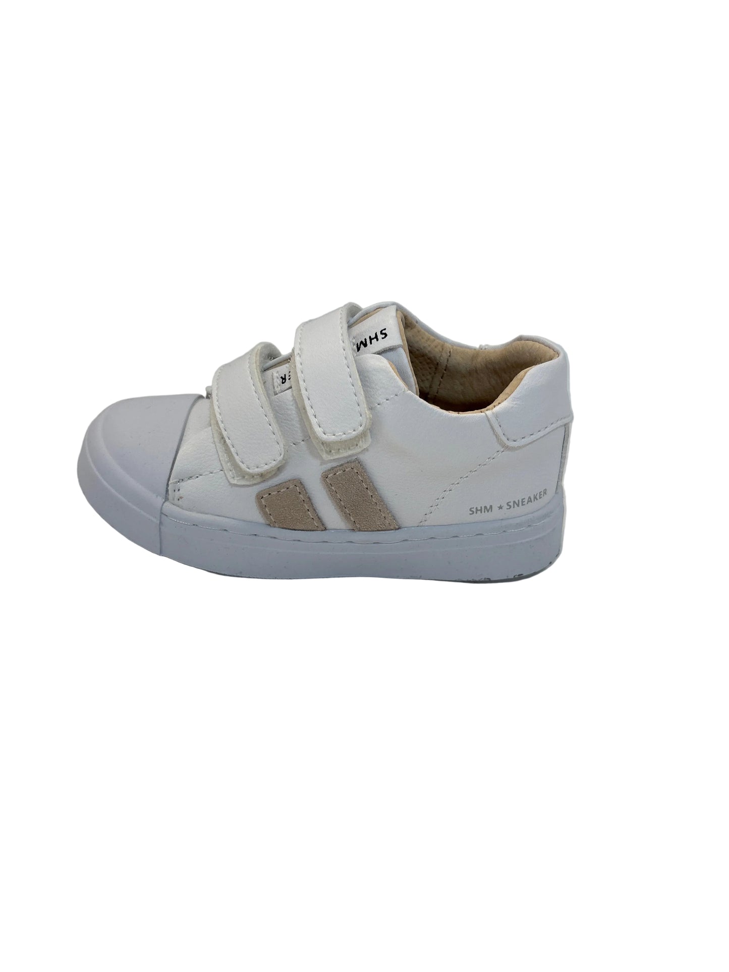 Shoesme white trainer with beige stripe