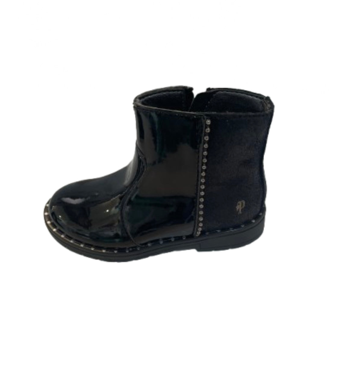 Primigi Black Patent Boot with Studs