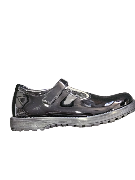 Primgi italian black t bar school shoe