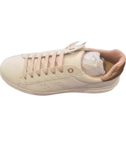GEOX white leather trainers with pink laces Gimme Shooz