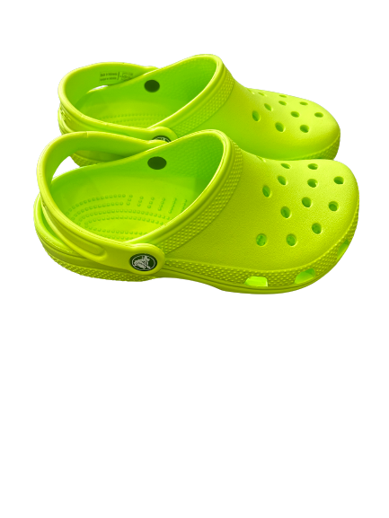 Lime green crocs