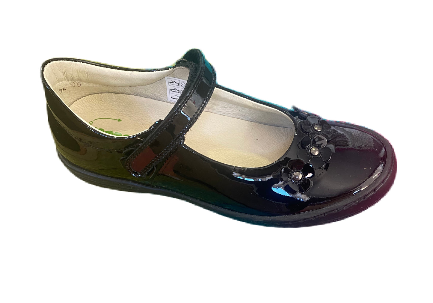 Froddo Black flower patent shoe