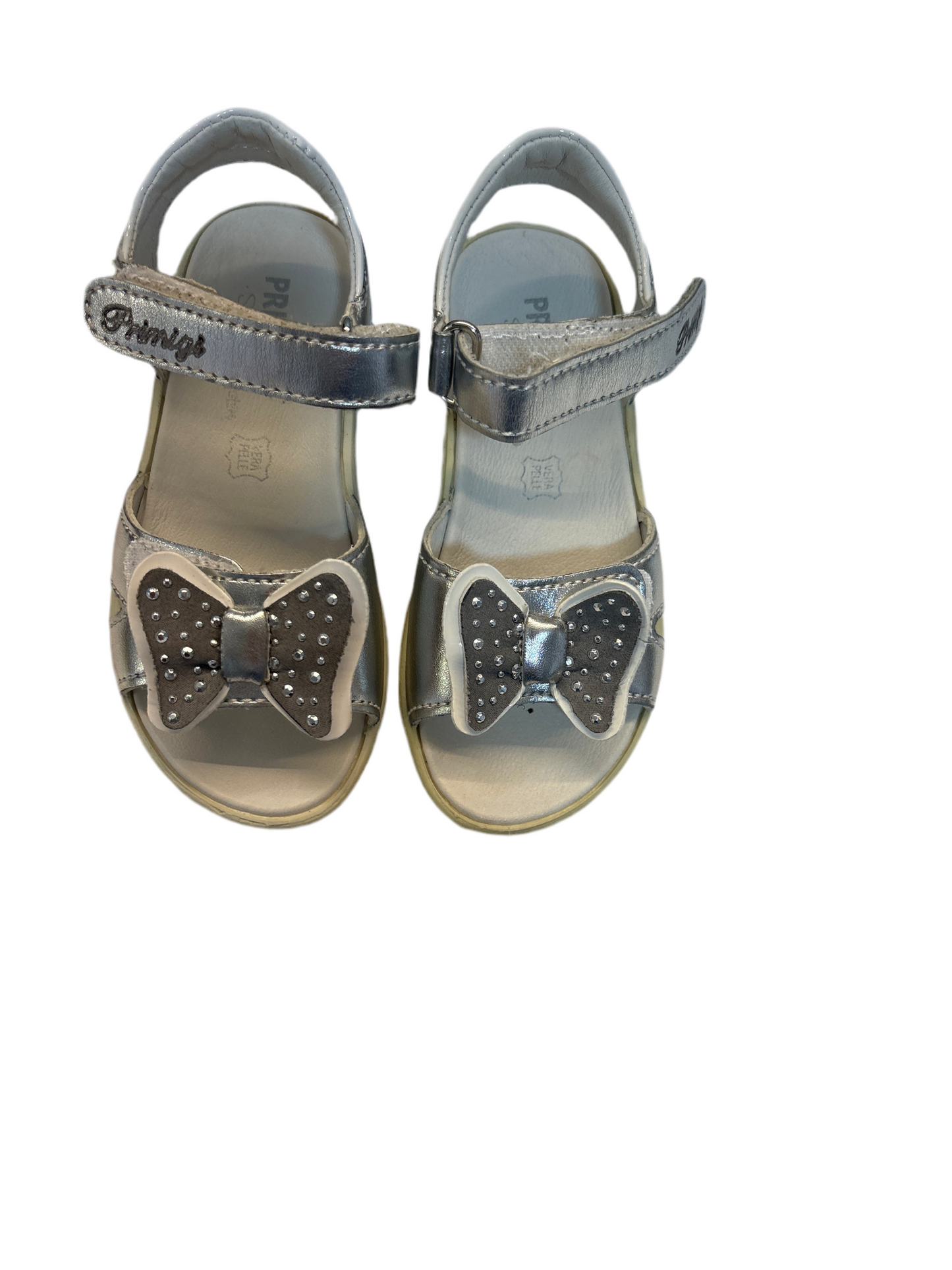 Primigi silver sandal with bow