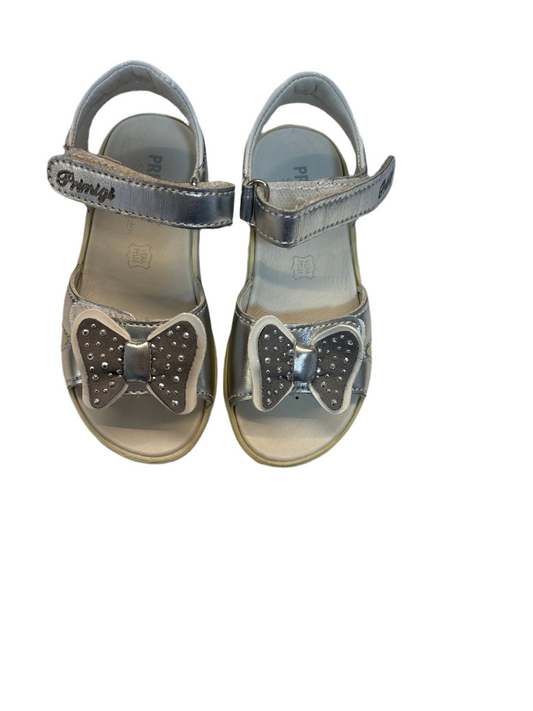 Primigi silver sandal with bow