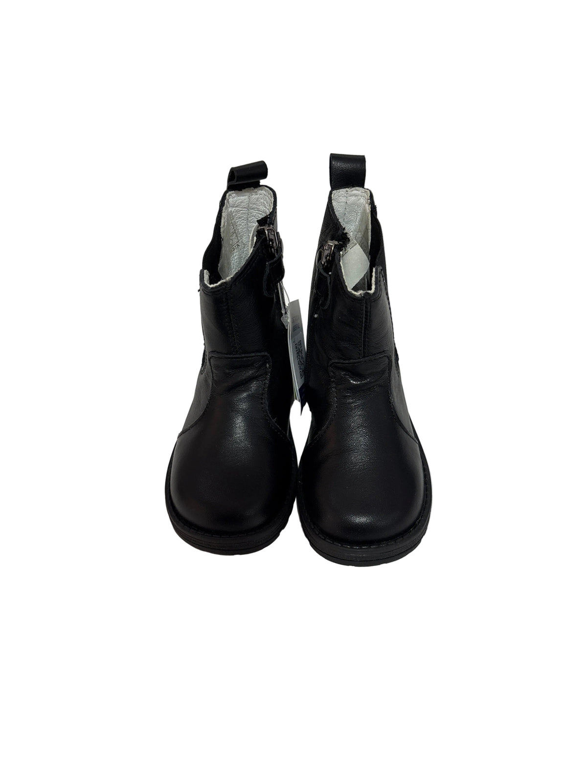 Primigi Nappa Black Leather Chelsea Boot with Glitter Heart