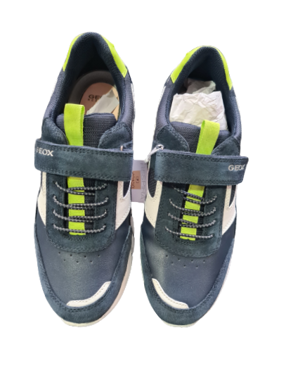 Geox boys Navy/lime/white trainer