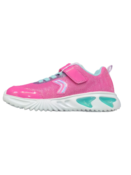 Geox Light Up pink/green trainers