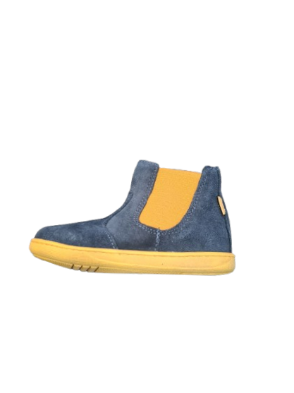 Primigi Navy suede ankle boot with tan trim
