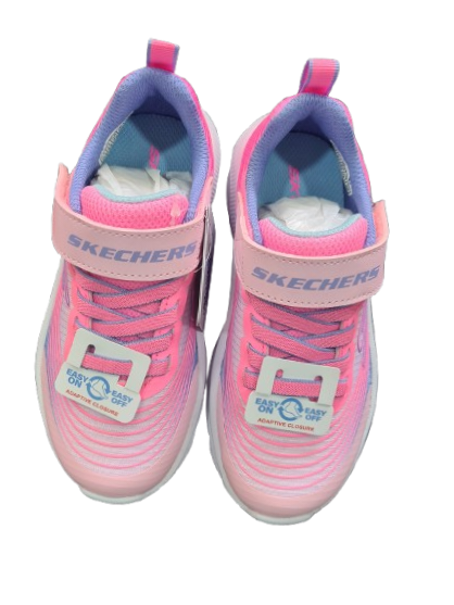 Pink skechers microspec trainers