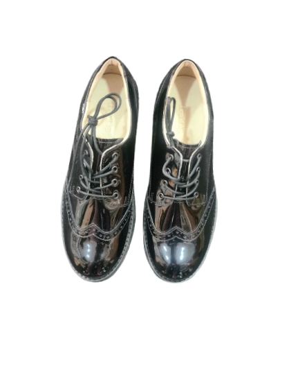 Girls Froddo black patent Charlie school shoe