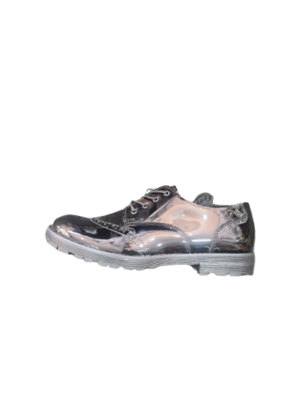 Girls froddo black patent Lea L school shoe with laces