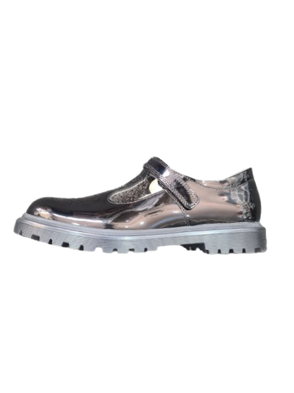 Froddo black patent Tbar school shoe