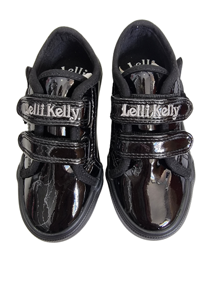 Lelli kelly black patent plimsols