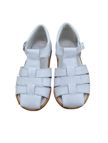 Andanines white closed back leather sandal