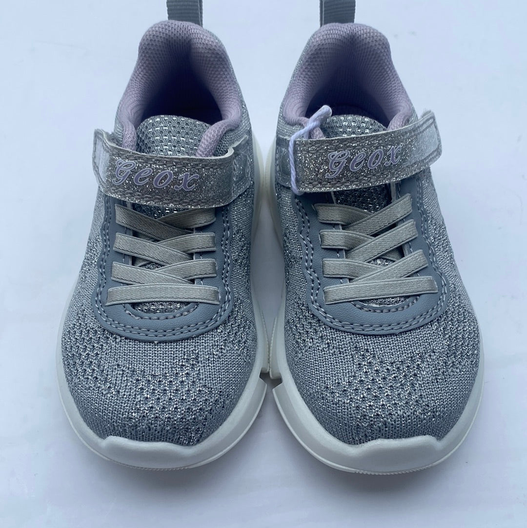 Geox Lilac and Silver trainer.