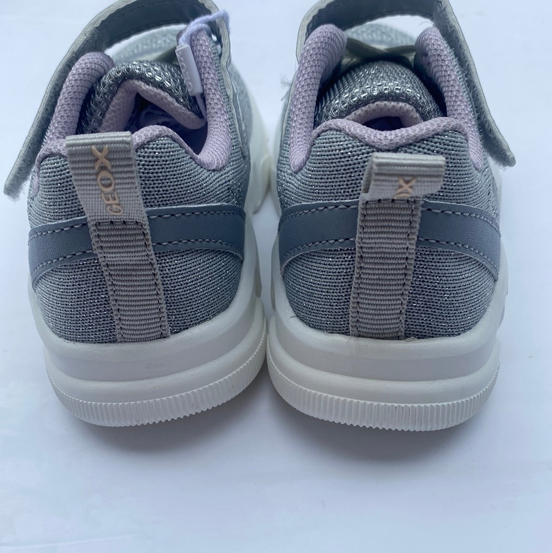 Geox Lilac and Silver trainer.
