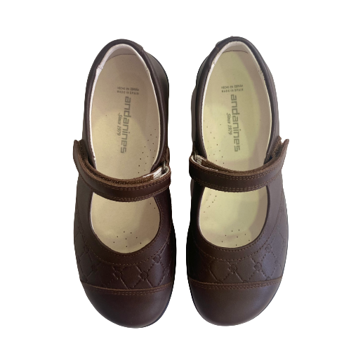 Andanines Eco Marron Leather Criss-Cross